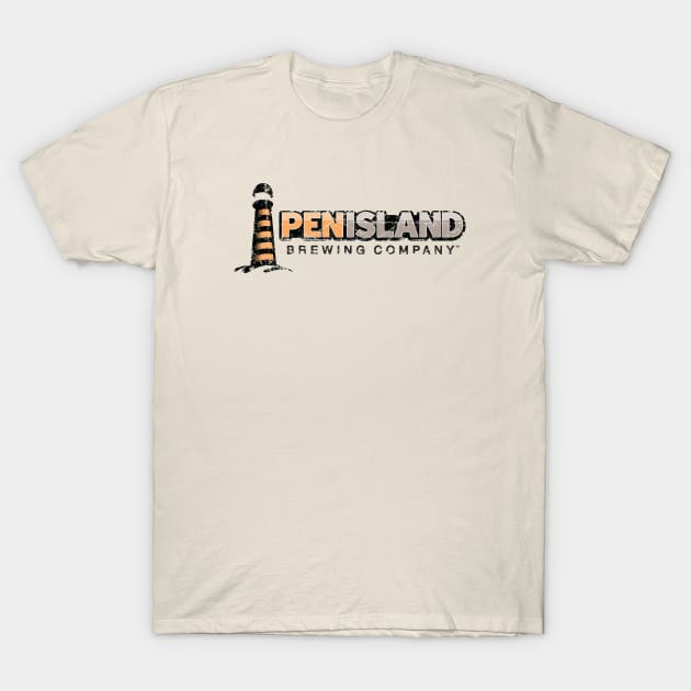 Pen Island Brewing Color Logo Weathered T-Shirt by PenIslandBrewing